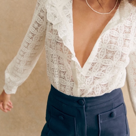 Sezane Chlo shirt new with tag size 36/4 - Picture 5 of 16